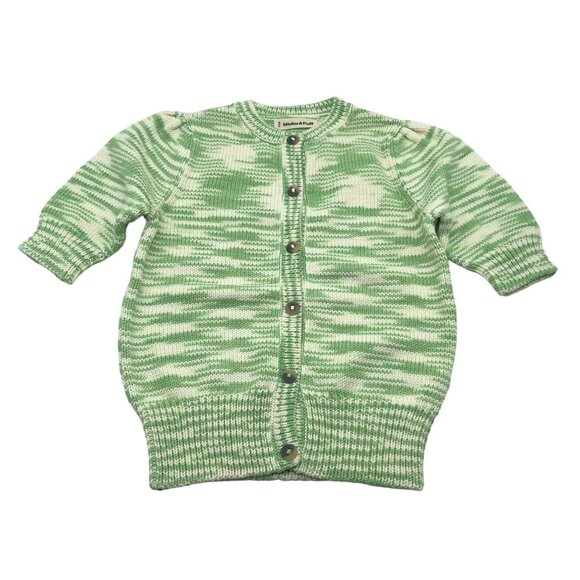 Misha & Puff Girls Short Sleeve Ellie Cardigan Sweater Peapod Green 8-9 Years - Picture 1 of 3